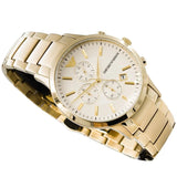 Emporio Armani Renato Chronograph White Dial Gold Steel Strap Watch For Men - AR11332