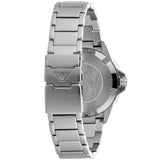 Emporio Armani Three Hand Green Dial Silver Steel Strap Watch For Men - AR11338