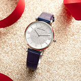 Buy Shop Emporio Armani Gianni T Bar Quartz Crystals Silver Dial Blue Leather Strap Watch For Women - AR11344 USA Online