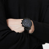 Buy Shop Emporio Armani Luigi Analog Blue Dial Black Leather Strap Watch For Men - AR11351 USA Online