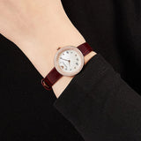 Emporio Armani Rosa Two Hand White Dial Red Leather Strap Watch For Women - AR11357