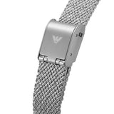 Emporio Armani Rosa Diamonds Mother of Pearl Blue Dial Silver Mesh Bracelet Watch For Women - AR11380