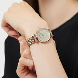 Buy Shop Emporio Armani Gianni T Bar Quartz Mother of Pearl Dial Rose Gold Steel Strap Watch For Women - AR11385 USA Online