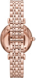 Buy Shop Emporio Armani Gianni T Bar Quartz Mother of Pearl Dial Rose Gold Steel Strap Watch For Women - AR11385 USA Online