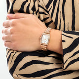 Buy Shop Emporio Armani Gianni T Bar Quartz Crystals White Dial Rose Gold Steel Strap Watch For Women - AR11406 USA Online