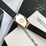 Buy Shop Emporio Armani Gianni T Bar Quartz White Dial Black Leather Strap Watch For Women - AR11408 USA Online