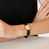 Buy Shop Emporio Armani Gianni T Bar Quartz White Dial Black Leather Strap Watch For Women - AR11408 USA Online