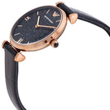Buy Shop Emporio Armani Gianni T-Bar Quartz Blue Dial Blue Leather Strap Watch for Women - AR11424 USA Online