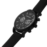 Buy Shop Emporio Armani Luigi Analog Black Dial Black Leather Strap Watch For Men - AR11450 USA Online