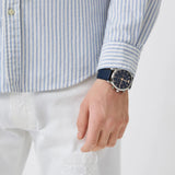 Buy Shop Emporio Armani Luigi Chronograph Blue Dial Blue Leather Strap Watch For Men - AR11451 USA Online