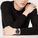 Buy Shop Emporio Armani Luigi Chronograph Blue Dial Blue Leather Strap Watch For Men - AR11451 USA Online