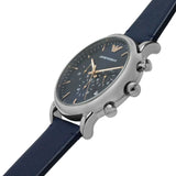 Buy Shop Emporio Armani Luigi Chronograph Blue Dial Blue Leather Strap Watch For Men - AR11451 USA Online
