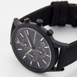 Buy Shop Emporio Armani Renato Chronograph Black Dial Black Nylon Strap Watch For Men - AR11457 USA Online