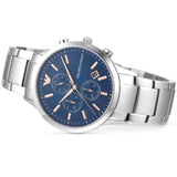 Buy Shop Emporio Armani Renato Chronograph Blue Dial Silver Steel Strap Watch For Men - AR11458 USA Online