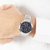 Buy Shop Emporio Armani Renato Chronograph Blue Dial Silver Steel Strap Watch For Men - AR11458 USA Online