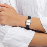 Buy Shop Emporio Armani Gianni T Bar Crystals Silver Dial Blue Leather Strap Watch For Women - AR11469 USA Online
