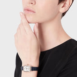 Buy Shop Emporio Armani Gianni T Bar Crystals Silver Dial Blue Leather Strap Watch For Women - AR11469 USA Online
