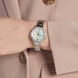 Buy Shop Emporio Armani Cleo Crystals Mother Of Pearl Dial Silver Steel Strap Watch For Women - AR11484 USA Online