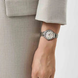 Buy Shop Emporio Armani Cleo Crystals Mother Of Pearl Dial Silver Steel Strap Watch For Women - AR11484 USA Online