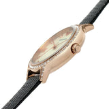 Buy Shop Emporio Armani Cleo Three-Hand Mother of Pearl Dial Black Leather Strap Watch For Women - AR11485 USA Online
