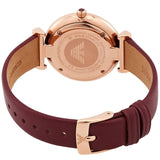 Buy Shop Emporio Armani Gianni T Bar Crystals Maroon Dial Maroon Leather Strap Watch for Women - AR11487 USA Online