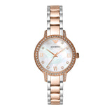 Buy Shop Emporio Armani Cleo Mother of Pearl Dial Two Tone Steel Strap Watch For Women - AR11499 USA Online