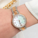 Buy Shop Emporio Armani Cleo Mother of Pearl Dial Two Tone Steel Strap Watch For Women - AR11499 USA Online