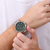 Buy Shop Emporio Armani Renato Chronograph Green Dial Silver Steel Strap Watch For Men - AR11507 USA Online