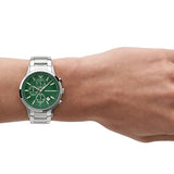 Buy Shop Emporio Armani Renato Chronograph Green Dial Silver Steel Strap Watch For Men - AR11507 USA Online