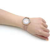 Buy Shop Emporio Armani Gianni T Bar Crystals Silver Dial Brown Leather Strap Watch For Women - AR11518 USA Online