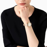 Buy Shop Emporio Armani Gianni T Bar Crystals Silver Dial Brown Leather Strap Watch For Women - AR11518 USA Online