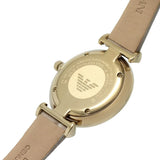 Buy Shop Emporio Armani Gianni T Bar Crystals Silver Dial Brown Leather Strap Watch For Women - AR11518 USA Online