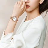 Buy Shop Emporio Armani Aira Three Hand Mother of Pearl Dial Rose Gold Steel Strap Watch For Women - AR11523 USA Online