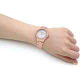 Buy Shop Emporio Armani Aira Three Hand Mother of Pearl Dial Rose Gold Steel Strap Watch For Women - AR11523 USA Online