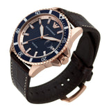 Buy Shop Emporio Armani Pro Planet Three Hand Date Blue Dial Brown Leather Strap Watch For Men - AR11556 USA Online