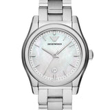 Buy Shop Emporio Armani Valeria Quartz Mother of Pearl Dial Silver Steel Strap Watch For Women - AR11030 USA Online