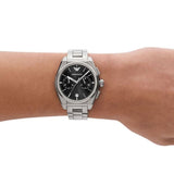 Buy Shop Emporio Armani Federico Chronograph Black Dial Silver Steel Strap Watch For Men - AR11560 USA Online