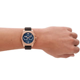 Buy Shop Emporio Armani Federico Chronograph Blue Dial Brown Leather Strap Watch For Men - AR11563 USA Online