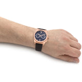 Buy Shop Emporio Armani Federico Chronograph Blue Dial Brown Leather Strap Watch For Men - AR11563 USA Online