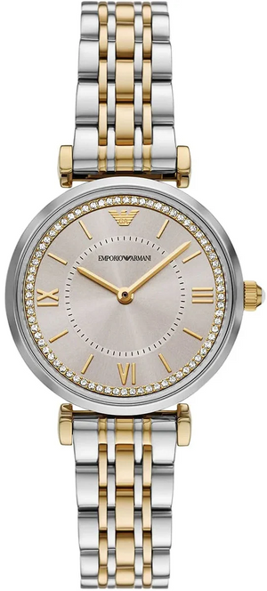 Buy Shop Emporio Armani Gianni T-Bar Beige Dial Two Tone Steel Strap Watch for Women - AR11702 USA Online