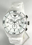 Buy Shop Emporio Armani Ceramic Chronograph White Dial White Ceramic Strap Watch For Men - AR1424 USA Online