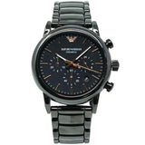 Buy Shop Emporio Armani Luigi Ceramic Chronograph Black Dial Black Strap Watch For Men - AR1509 USA Online