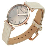 Buy Shop Emporio Armani Gianni T Bar Gunmetal Dial Beige Leather Strap Watch For Women - AR1681 USA Online