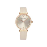 Buy Shop Emporio Armani Gianni T Bar Gunmetal Dial Beige Leather Strap Watch For Women - AR1681 USA Online