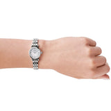 Buy Shop Emporio Armani Gianni T Bar Mother of Pearl Dial Silver Steel Strap Watch For Women - AR1688 USA Online