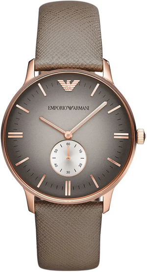 Buy Shop Emporio Armani Gianni Gray Dial Brown Leather Strap Watch for Men - AR1723 USA Online