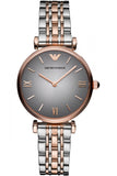 Buy Shop Emporio Armani Gianni T Bar Grey Dial Two Tone Stainless Steel Watch For Women - AR1725 USA Online