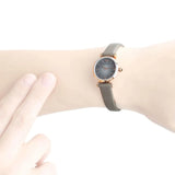 Buy Shop Emporio Armani Gianni T Bar Quartz Gray Dial Gray Leather Strap Watch For Women - AR1727 USA Online