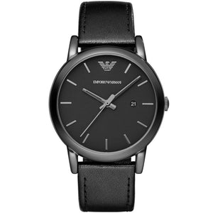 Buy Shop Emporio Armani Classic Black Dial Black Leather Strap Watch For Men - AR1732 USA Online