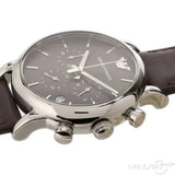Buy Shop Emporio Armani Classic Chronograph Brown Dial Brown Leather Strap Watch For Men - AR1734 USA Online